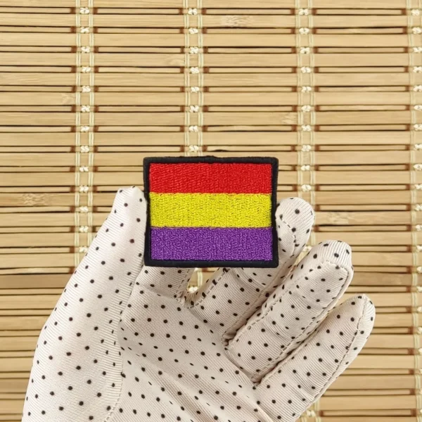 Republican Spain Flag Embroidered Patch on holding hand