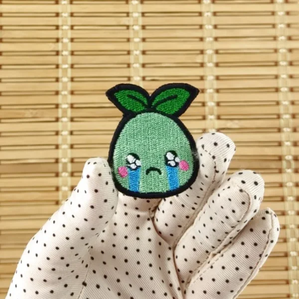 Mokoko Emote Embroidered Patch crying on holding hand