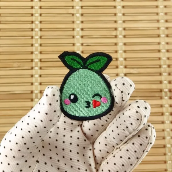 Mokoko Emote Embroidered Patch kiss on holding hand