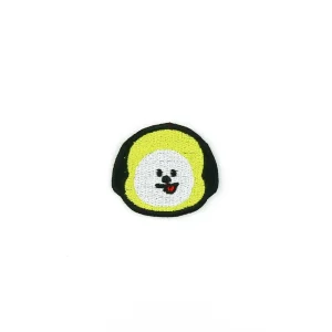 Kpop Kawaii Yellow Puppy Embroidered Patch over white background