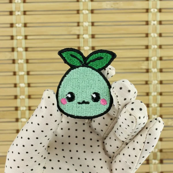 Mokoko Emote Embroidered Patch blank on holding hand