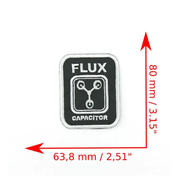 Flux Capacitor Embroidered Patch measurements