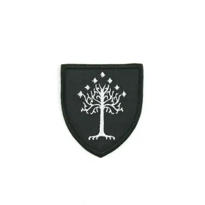 White Tree of Gondor Embroidered Patch over white background