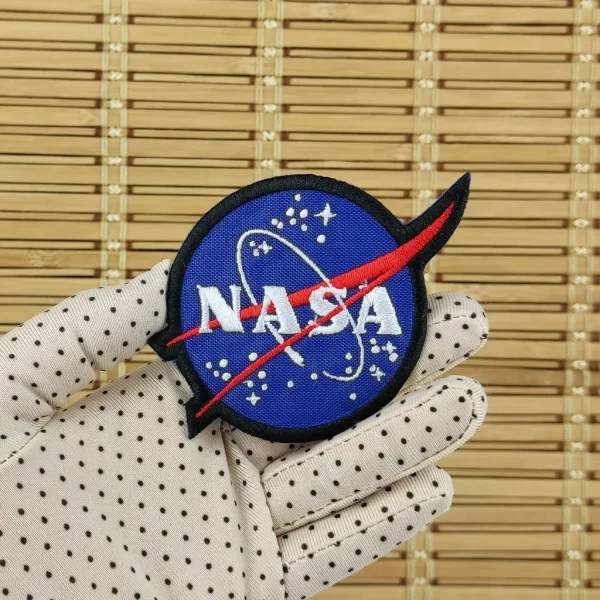 NASA Embroidered Patch on holding hand