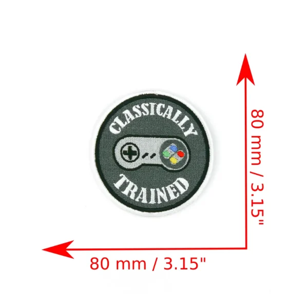 SNES controller Classically Trained 16-bits Embroidered Patch measurements