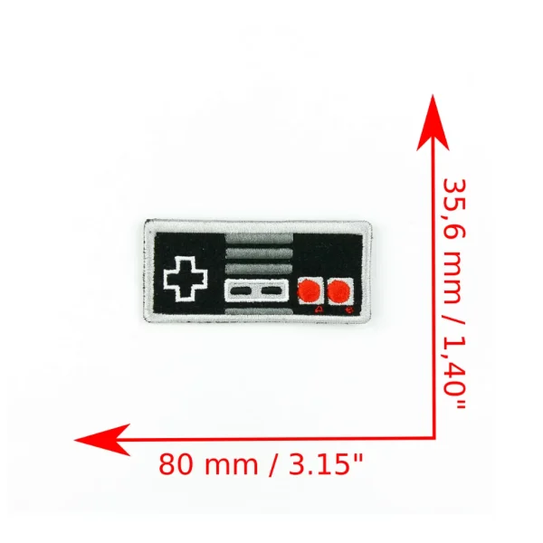 Retro Game Controller NES Embroidered Patch measurements