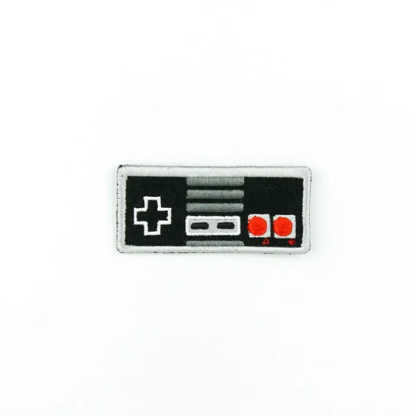 Retro Game Controller NES Embroidered Patch over white background