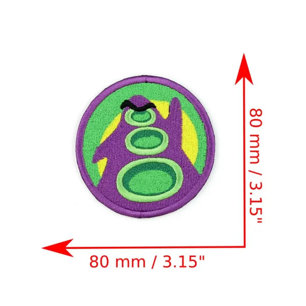 Day of the Tentacle Purple Tentacle Embroidered Patch measurements