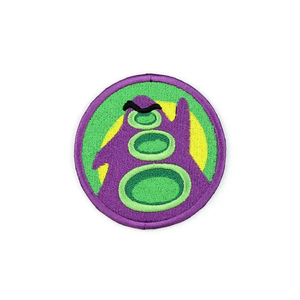 Day of the Tentacle Purple Tentacle Embroidered Patch over white background