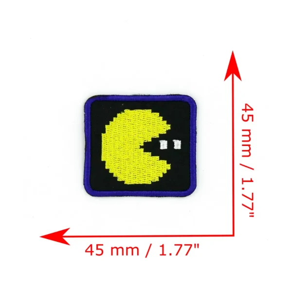 Pac Man Pixel Ball Eater Embroidered Patch measurements