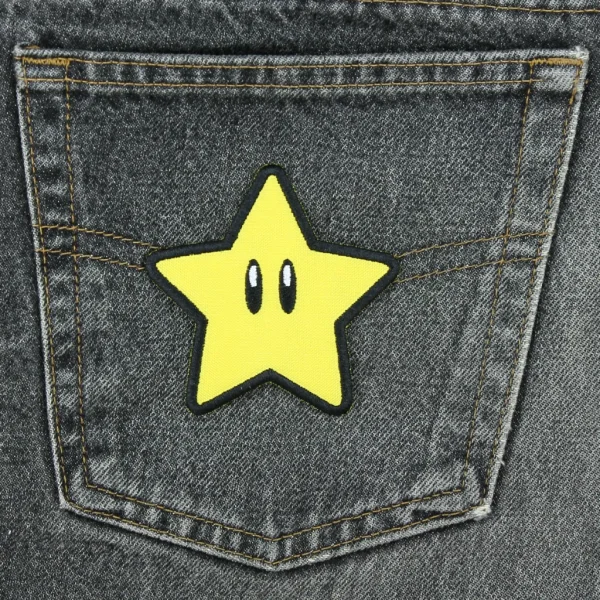 medium Gaming Kawaii Star Embroidered Patch measurements