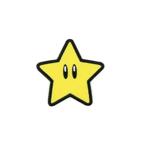 Gaming Kawaii Star Embroidered Patch over white background