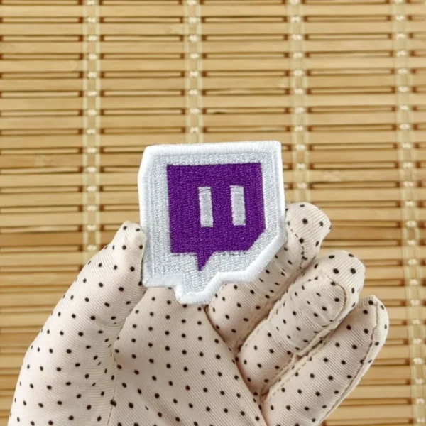 Twitch Logo Embroidered Patch on holding hand