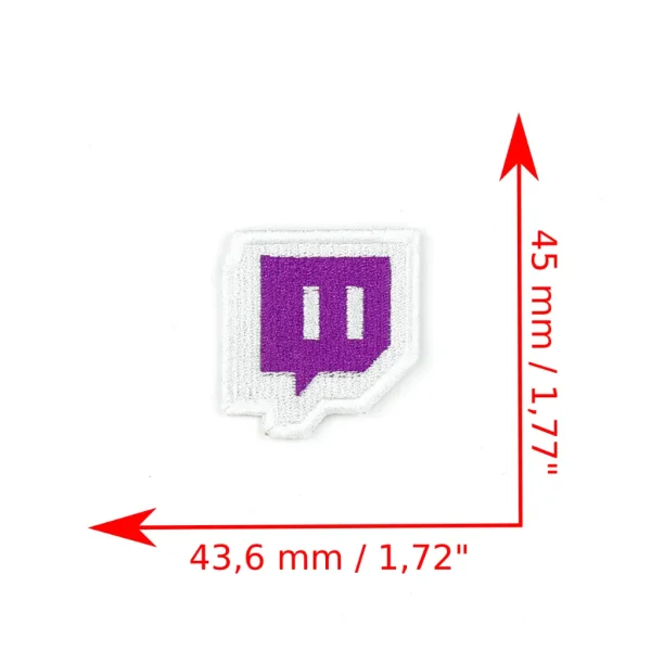 Twitch Logo Embroidered Patch measurements