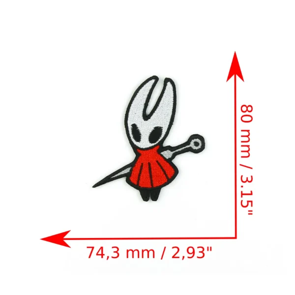 Hollow Knight Hornet Embroidered Patch measurements