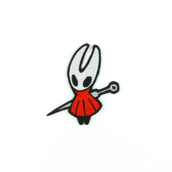 Hollow Knight Hornet Embroidered Patch over white background