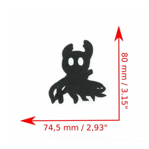 Hollow Knight Shade Embroidered Patch measurements