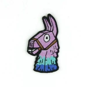 Piñata Llama Embroidered Patch over white background