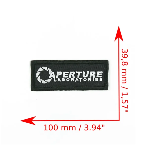 Portal Aperture Laboratories Embroidered Patch measurements