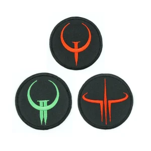 All Quake Embroidered Patch over white background