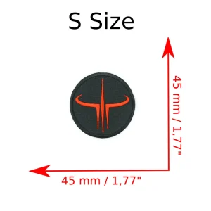 small Quake 3 Embroidered Patch measurements