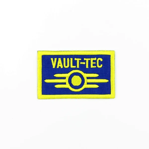 Fallout Vault-Tec Embroidered Patch over white background