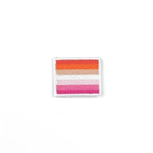 Lesbian Flag Embroidered Patch over white background