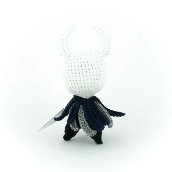 Knight Crochet Amigurumi back view over white background