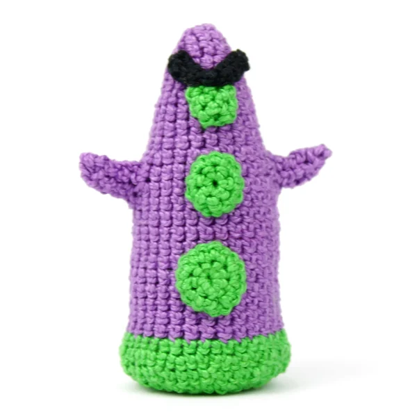 Purple Evil Tentacle Crochet Amigurumi over white background