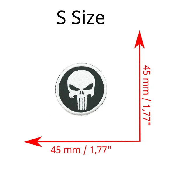 Small Skull Embroidered Patch measurements