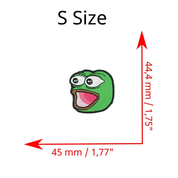 small Poggers Emote Embroidered Patch measurements