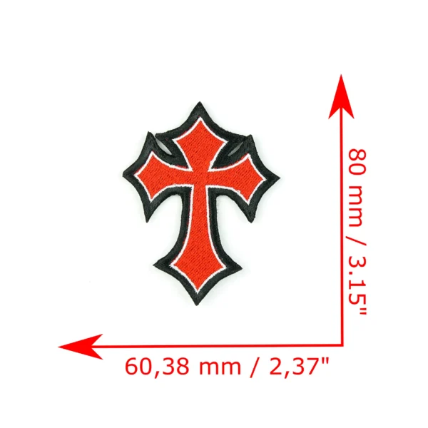 crusader cross embroidery patch measurements