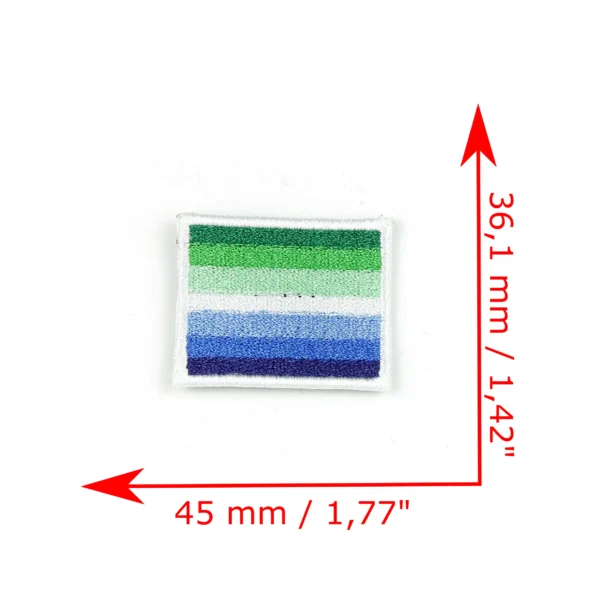 gay flag embroidered patch measurements