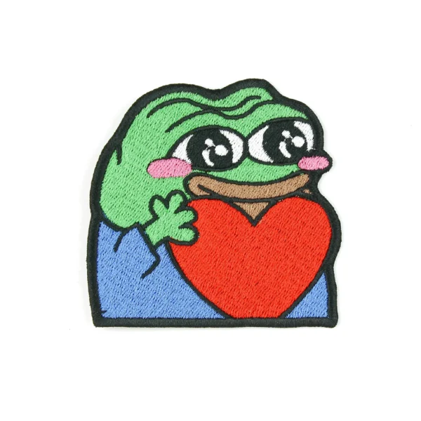 meme Peepo love twitch emote Embroidered Patch over white background