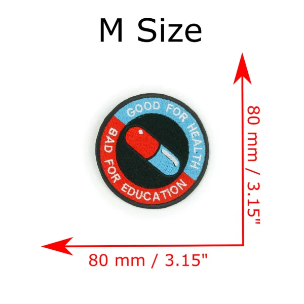 anime red and blue capsule embroidery patch M size measurements